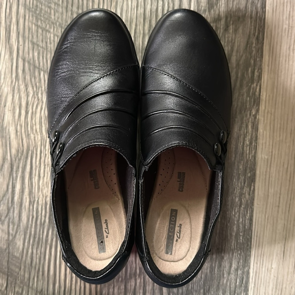 Clarks Collection Carly dream Black‎ button Loafers Slip-On women's size 7 - Picture 5 of 14
